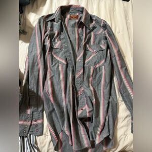 Rustler striped pearl snap